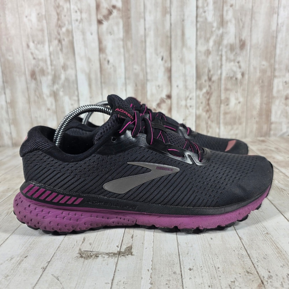 Brooks Adrenaline GTS 20 Womens Running Shoes Black Purple 1202961B062 Size 10.5